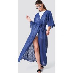 NA-KD Boho Sukienka-płaszcz z szyfonu - Blue. Niebieskie płaszcze damskie marki NA-KD Boho, bez wzorów, z szyfonu, boho. W wyprzedaży za 80,97 zł.