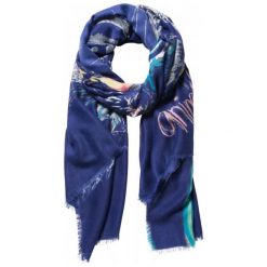 Chusty damskie: Desigual Chusta Damska Ciemnoniebieska Bolimania Tiger