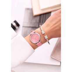 Biżuteria i zegarki damskie: Ciemnoróżowy Zegarek Casual Feeling