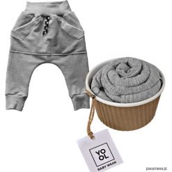 Spodnie niemowlęce: Spodnie baggy kangurek szary
