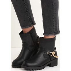 Czarne Botki Anklecuff. Czarne buty zimowe damskie Born2be, na niskim obcasie, na płaskiej podeszwie. Za 89,99 zł.