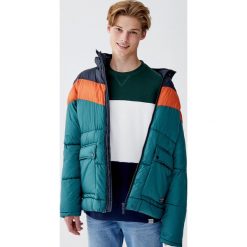 Bluza z dzianiny dresowej frotte z panelami. Zielone bluzy męskie Pull&Bear, m, bez wzorów, z dzianiny, bez kołnierzyka, bez rękawów, bez kaptura. Za 79,90 zł.