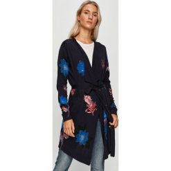 Desigual - Kardigan. Niebieskie swetry damskie Desigual, s, bez wzorów, z bawełny, bez rękawów, bez kaptura. Za 419,90 zł.