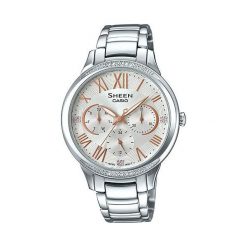 Zegarki damskie: Zegarek Sheen Damski SHE-3058D-7AUER Swarovski MultiData srebrny