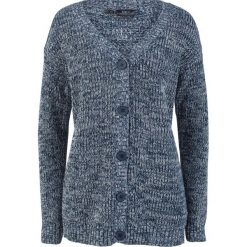 Sweter rozpinany melanżowy bonprix ciemnoniebieski melanż. Niebieskie kardigany damskie marki bonprix, melanż. Za 69,99 zł.