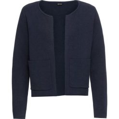 Żakiet dzianinowy bonprix ciemnoniebieski. Niebieskie żakiety damskie bonprix, bez wzorów, z dzianiny. Za 109,99 zł.