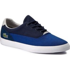 Tenisówki LACOSTE - Jouer 217 1 Cam 7-33CAM1076120 Cnv/Lth. Niebieskie tenisówki męskie Lacoste, z gumy. W wyprzedaży za 279,00 zł.