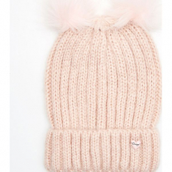 Czapka z dwoma pomponami - Różowy. Czerwone czapki damskie Cropp. Za 34,99 zł.