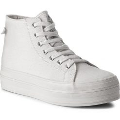 Tenisówki ALTERCORE - HF01-HIGH White. Białe półbuty damskie Altercore, bez wzorów, z gumy, bez obcasa, na koturnie, bez zapięcia. W wyprzedaży za 139,00 zł.