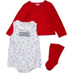 Mothercare DITSY BLOOMER CARDIGAN AND SOCK BABY SET Kardigan red. Czerwone swetry chłopięce marki mothercare, z bawełny. Za 179,00 zł.