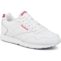 Buty Reebok - Glide DV8890 White. Białe półbuty damskie Reebok, na co dzień, bez wzorów, ze skóry ekologicznej, bez obcasa, na płaskiej podeszwie, bez zapięcia. W wyprzedaży za 199,99 zł.