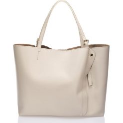 Torebki klasyczne damskie: Skórzana torebka w kolorze kremowym – 45 x 40 x 18 cm