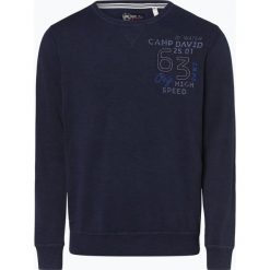 Camp David - Sweter męski, niebieski. Niebieskie swetry męskie marki Camp David, m, z aplikacjami, z bawełny, bez kołnierzyka, bez kaptura. Za 349,95 zł.