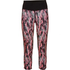 Legginsy: Legginsy funkcyjne, dł. 3/4, Level 1 bonprix łososiowy neonowy – szary wzorzysty