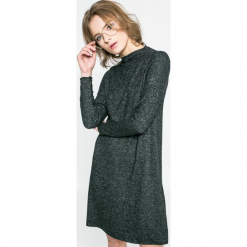 Only - Sukienka. Szare sukienki dzianinowe ONLY, na co dzień, m, casualowe, z okrągłym kołnierzem, mini. Za 129,90 zł.