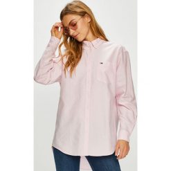 Tommy Jeans - Koszula. Białe bluzki damskie Tommy Jeans, s, bez wzorów, z bawełny, casualowe, button down, z długim rękawem. Za 299,90 zł.