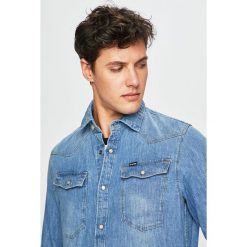 G-Star Raw - Koszula. Niebieskie koszule męskie G-Star RAW, m, bez wzorów, z bawełny, klasyczne, z klasycznym kołnierzykiem, z długim rękawem. W wyprzedaży za 269,90 zł.