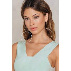 Kolczyki damskie: NA-KD Accessories Duże kolczyki Double Ring Earrings – Silver