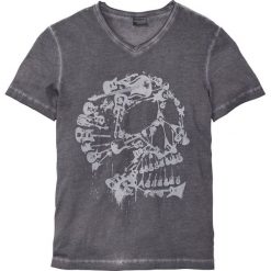 T-shirt z efektem wytarcia Slim Fit bonprix szary "used". Szare koszulki męskie bonprix, s, bez wzorów, bez kołnierzyka, bez rękawów. Za 44,99 zł.