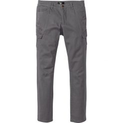 Spodnie bojówki Slim Fit bonprix dymny szary. Szare spodnie męskie bonprix, m, bez wzorów. Za 109,99 zł.
