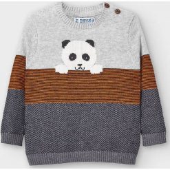 Mayoral - Sweter dziecięcy 68-98 cm. Niebieskie swetry chłopięce Mayoral, bez wzorów, z bawełny, z okrągłym kołnierzem. Za 101,90 zł.