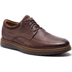 Półbuty CLARKS - Un Geo Leo 261367977 Dark Brown Leather. Brązowe półbuty skórzane męskie Clarks. W wyprzedaży za 319,00 zł.