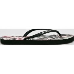 Seafolly - Japonki Ocean Alley. Czarne klapki damskie Seafolly, bez wzorów, z materiału, bez obcasa, na obcasie. W wyprzedaży za 59,90 zł.