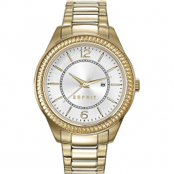 Zegarek kwarcowy w kolorze srebrno-złotym. Żółte, analogowe zegarki damskie Esprit Watches, ze stali. W wyprzedaży za 318,95 zł.