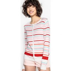 Sweter rozpinany w paski. Białe kardigany damskie marki La Redoute Collections, l, w paski, z poliamidu. Za 88,16 zł.