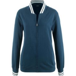 Bluzy damskie: Bluza rozpinana z kołnierzykiem w stylu college bonprix ciemnoniebieska