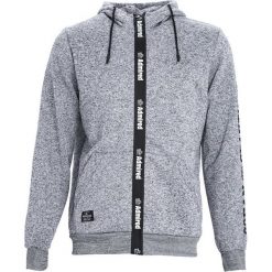 Jasnoszara Bluza Admiring. Czarne bluzy męskie rozpinane marki Born2be, m, z nadrukiem, z dresówki, z kapturem. Za 74,99 zł.
