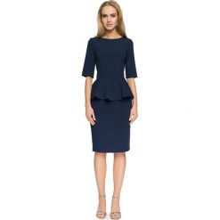VOLETA Bluzka z falbanką - granatowa. Niebieskie bluzki damskie Stylove, s, bez wzorów, z jeansu, wizytowe, z falbankami, bez rękawów. Za 99,00 zł.