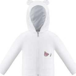 Bluza w kolorze białym. Białe bluzy niemowlęce Poivre Blanc, z aplikacjami, z wełny, bez rękawów, bez kaptura. W wyprzedaży za 99,95 zł.