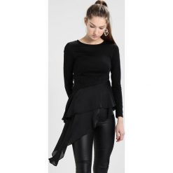 Lost Ink ASYMMETRIC MIX TOP Bluzka z długim rękawem black. Czarne topy damskie marki Lost Ink, z elastanu, z długim rękawem. Za 149,00 zł.