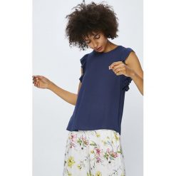 Review - Top. Niebieskie topy damskie marki Review, s, z wiskozy, z okrągłym kołnierzem. W wyprzedaży za 79,90 zł.