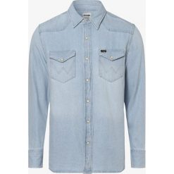 Wrangler - Koszula męska, niebieski. Niebieskie koszule męskie Wrangler, m, z haftami, z jeansu. Za 139,95 zł.