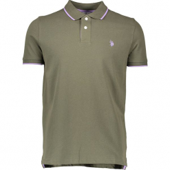 Koszulka polo w kolorze khaki. Brązowe koszulki polo męskie marki U.S. Polo Assn., m, z haftami. W wyprzedaży za 130,95 zł.
