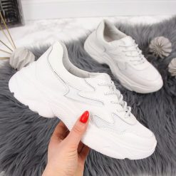 Sneakersy damskie skórzane na grubej podeszwie białe Filippo - biały. Białe buty sportowe damskie FILIPPO. Za 90,00 zł.