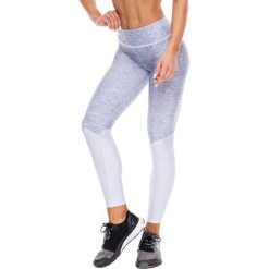 Legginsy: Legginsy w kolorze biało-szarym ze wzorem