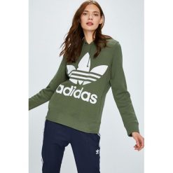 Adidas Originals - Bluza. Szare bluzy rozpinane damskie adidas Originals, m, z nadrukiem, z bawełny, bez kaptura. W wyprzedaży za 219,90 zł.