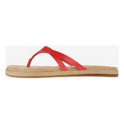 UGG Annice Japonki Czerwony. Czerwone klapki damskie Ugg, w paski, ze skóry, bez obcasa. Za 386,95 zł.