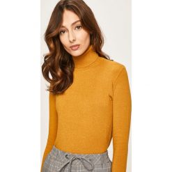 Answear - Sweter. Żółte golfy damskie ANSWEAR, s, bez wzorów, z elastanu, bez rękawów. W wyprzedaży za 49,90 zł.
