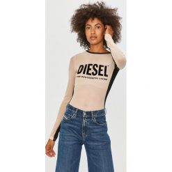 Diesel - Longsleeve. Czarne bluzki damskie Diesel, s, z aplikacjami, z elastanu, casualowe, z okrągłym kołnierzem, z długim rękawem. W wyprzedaży za 339,90 zł.