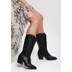 Czarne Kowbojki Yearlight. Czarne kozaki damskie Renee, na wysokim obcasie, na słupku, na zamek. Za 159,99 zł.