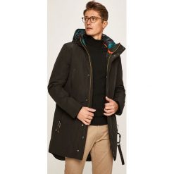 Tom Tailor Denim - Kurtka. Czarne płaszcze męskie TOM TAILOR DENIM, s, bez wzorów, z bawełny, długie, z kapturem. Za 599,90 zł.