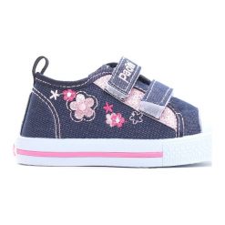 Granatowe Trampki Classmate. Niebieskie buty dziewczęce sportowe marki Born2be, z materiału. Za 49,99 zł.