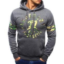 Bluzy męskie: Bluza męska z kapturem antracytowa (bx3070)