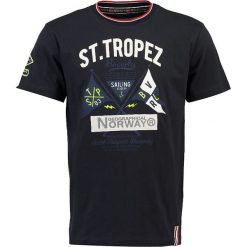 Koszulka "Javiers" w kolorze granatowym. Niebieskie koszulki męskie Geographical Norway Men, s, z nadrukiem, z bawełny, z okrągłym kołnierzem, bez rękawów. W wyprzedaży za 64,95 zł.