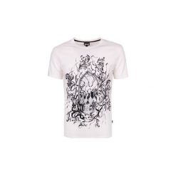 T-shirty z krótkim rękawem Roberto Cavalli S03GC0441. Białe t-shirty męskie Roberto Cavalli, s, bez wzorów, bez kołnierzyka, krótkie. Za 199,00 zł.
