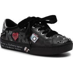 Sneakersy KARL LAGERFELD - KL60115 Black/Silver. Czarne półbuty damskie KARL LAGERFELD, ze skóry. W wyprzedaży za 649,00 zł.